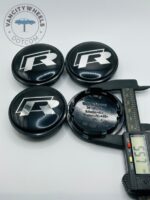 VW R 65mm Black & Chrome Wheel Center Caps - 4pc Set 3B7-601-171 - Image 4