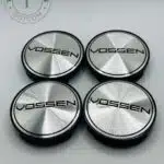 Vossen 68mm Chrome and Black Wheel Center Caps