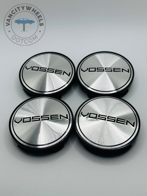 Vossen 68mm Chrome and Black Wheel Center Caps
