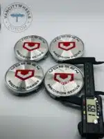Vossen 60mm Chrome & Red Wheel Center Caps - 4pc Performance Set SY-030 - Image 2