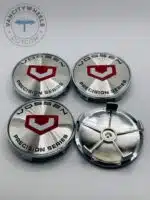 Vossen 60mm Chrome & Red Wheel Center Caps - 4pc Performance Set SY-030 - Image 3