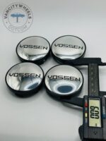 Set of 4 Chrome/Black VOSSEN Alloy Wheel Center Caps 60mm, Chrome/Black Center Hub Caps for VOSSEN Car Wheels 60mm - Image 2