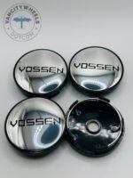 Set of 4 Chrome/Black VOSSEN Alloy Wheel Center Caps 60mm, Chrome/Black Center Hub Caps for VOSSEN Car Wheels 60mm - Image 3