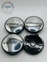 Set of 4 Chrome/Black VOSSEN Alloy Wheel Center Caps 60mm, Chrome/Black Center Hub Caps for VOSSEN Car Wheels 60mm - Image 3
