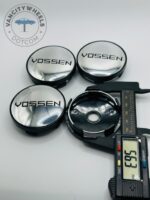 Set of 4 Chrome/Black VOSSEN Alloy Wheel Center Caps 60mm, Chrome/Black Center Hub Caps for VOSSEN Car Wheels 60mm - Image 4