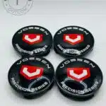 Vossen 68mm Black & Chrome Wheel Center Caps - 4pc Set for Custom Rims