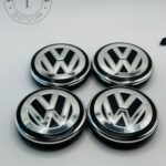 Volkswagen 55mm Grey and Silver Wheel Center Caps