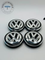 Volkswagen 55mm Grey and Silver Wheel Center Caps