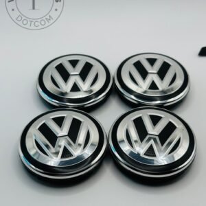 Volkswagen 55mm Grey and Silver Wheel Center Caps
