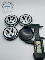 Volkswagen 55mm Grey & Silver Wheel Center Caps - 4pc Set 6CD601171 - Image 4