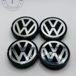 Volkswagen 56mm Grey and Silver Wheel Center Caps
