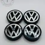 Volkswagen 56mm Grey and Silver Wheel Center Caps