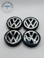 Volkswagen 56mm Grey and Silver Wheel Center Caps