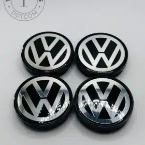 Volkswagen 56mm Grey and Silver Wheel Center Caps