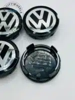 Volkswagen Wheel Center Caps 62mm - Set of 4 Black/Silver | 7L6601149B - Image 3