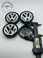Volkswagen Wheel Center Caps 62mm - Set of 4 Black/Silver | 7L6601149B - Image 4