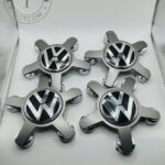 Set of 4 Grey Volkswagen Alloy Wheel Center Caps 135mm, Grey Center Hub Caps for Volkswagen 135mm