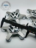 Set of 4 Grey Volkswagen Alloy Wheel Center Caps 135mm, Grey Center Hub Caps for Volkswagen 135mm - Image 3