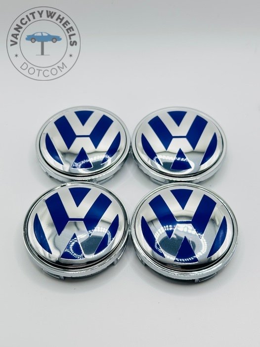 Volkswagen Wheel Center Caps 56mm Blue