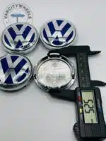 Volkswagen Wheel Center Caps 56mm - Set of 4 Blue & Silver | 1J0601171 - Image 4