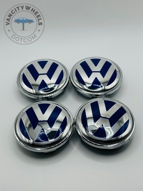 Volkswagen Wheel Center Caps 65mm Blue