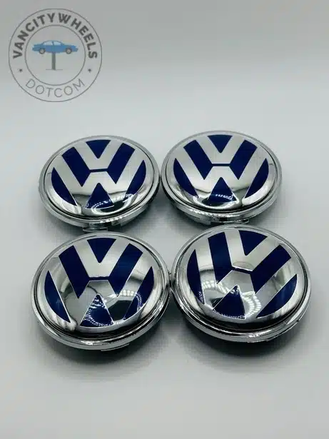Volkswagen Wheel Center Caps 65mm Blue