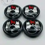 VW Wolfsburg 65mm Black Wheel Center Caps