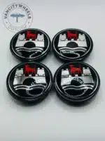 VW Wolfsburg 65mm Black Wheel Center Caps