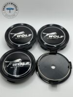 Ford Wolf 75mm Black Wheel Center Caps - 4pc Gloss Black Upgrade Set - Image 2