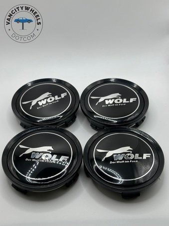 Ford Wolf 75mm Black Wheel Center Caps