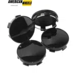 4pcs 74mm 2 15/16in Universal Wheel Center Caps Equipped With Fixed Steel Ring - 20290023BK