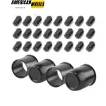 3.19in Matte Black Painted Stainless Trailer Center Caps with 1/2-20 Lug Nuts Sets - 74411[74327MB+74334MB+12228MB]