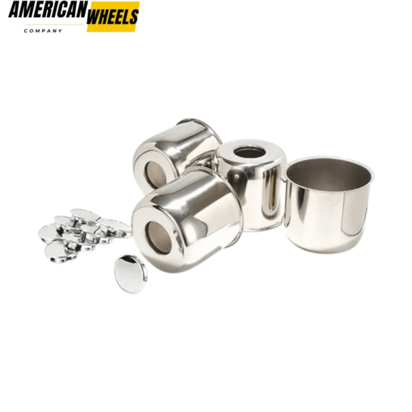 4.88in Stainless Trailer Wheel Center Caps with 4PCS Replacement Removable Top Caps for SUV RV Truck - 20274604=[74303+74249]x4 - Image 3