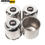 5.15in Stainless Trailer Push Thru Center Caps for 5.12" Bore 4.95" Tall Top Removable Hub Cap - 20260023=[74316+20970]