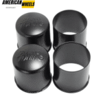 4.25in Stainless Steel Push Thru Center Caps 2 Open 2 Closed for Truck Trailer Axles - 20274372=[74357+74332]x2