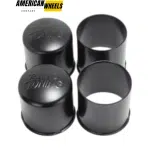 4.25in Stainless Steel Push Thru Center Caps 2 Open 2 Closed for Truck Trailer Axles - 20274372=[74357+74332]x2