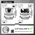 2 Open 2 Closed 5.15in Push Through Center Hub Cap for 5.15in Bore Trailer Rims - 20274362=[74354+74035]x2 - Image 9