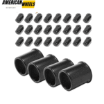 3.19in Open End Push Through Center Caps and 1/2-20 Lug Nuts Sets for Trailer Rims - 20274417MB=[74313MB+12228MBx6]
