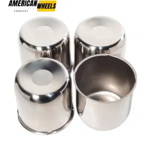 Stainless Corrosion Resistant 4.88in Push Thru Trailer Wheel Center Caps for 4.88in Bore RV Truck Rims - 20274358