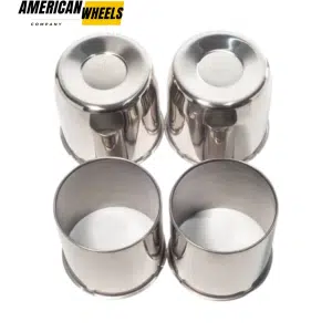 4.25in Stainless Steel Push Thru Center Caps 2 Open 2 Closed for 4.25in Trailer Truck Rim Center Hole - 74336CH=[74332CH+74333CH]x2