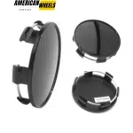 4pcs 74mm 2 15/16in Universal Wheel Center Caps Equipped With Fixed Steel Ring - 20290023BK - Image 2