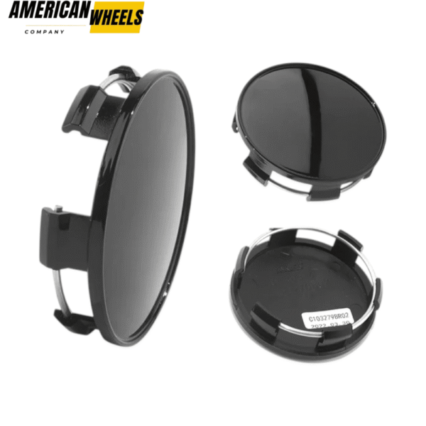 4pcs 74mm 2 15/16in Universal Wheel Center Caps Equipped With Fixed Steel Ring - 20290023BK - Image 2