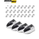 80mm 3.15in Trailer Bullet Push Through Center Caps and 1/2-20 Lug Nuts Sets - 20274416[74335+12228x6]