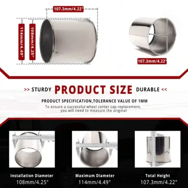 4.25in Stainless Steel Push Thru Center Caps 2 Open 2 Closed for 4.25in Trailer Truck Rim Center Hole - 74336CH=[74332CH+74333CH]x2 - Image 3