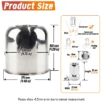 4.25in Truck Center Caps 4.25" Bore 3.94" Tall Hub Cap and 1/2-20 Lug Nuts Sets Pack - 74409[74311+12228] - Image 4