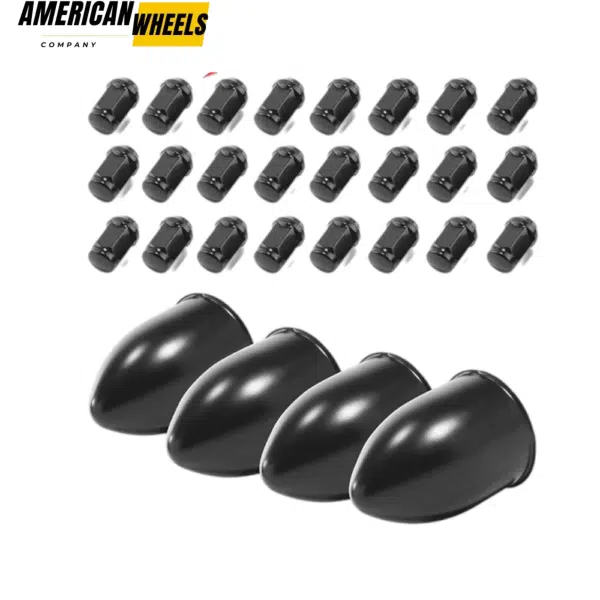80mm 3.15in Trailer Bullet Push Through Center Caps and 1/2-20 Lug Nuts Sets - 20274416[74335+12228x6] - Image 2