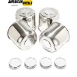 4.88in Stainless Trailer Wheel Center Caps with 4PCS Replacement Removable Top Caps for SUV RV Truck - 20274604=[74303+74249]x4 - Image 2