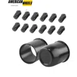 3.19in Matte Black Painted Stainless Trailer Center Caps with 1/2-20 Lug Nuts Sets - 74411[74327MB+74334MB+12228MB] - Image 2
