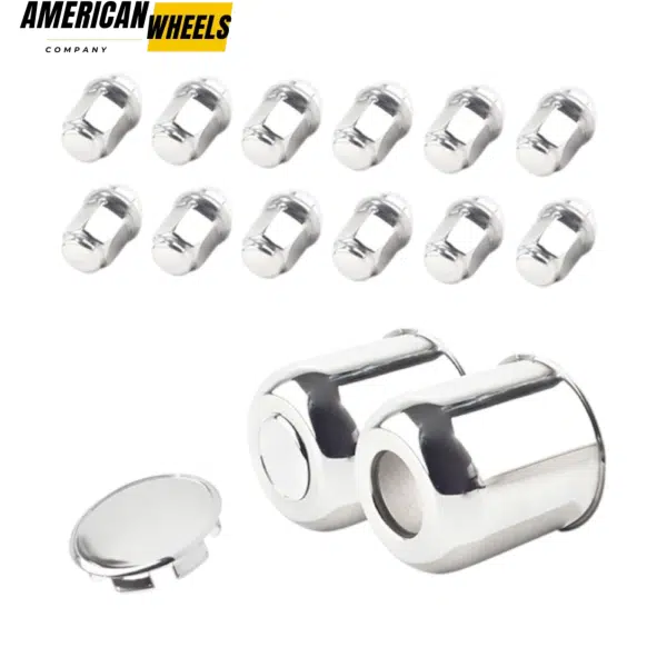 4.25in Universal Center Caps 4.25" Bore 3.94" Tall Hub Cap and 1/2-20 Lug Nuts Sets - 74408[74311CH+12229CHx6] - Image 2