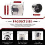 5.15in Stainless Trailer Push Thru Center Caps for 5.12" Bore 4.95" Tall Top Removable Hub Cap - 20260023=[74316+20970] - Image 3